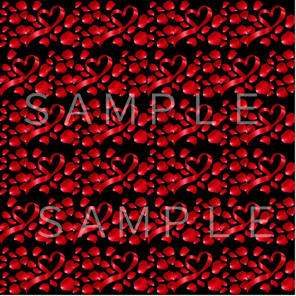Red Rose Heart Digital Paper 5 Colors|赤いバラ&ハート背景素材