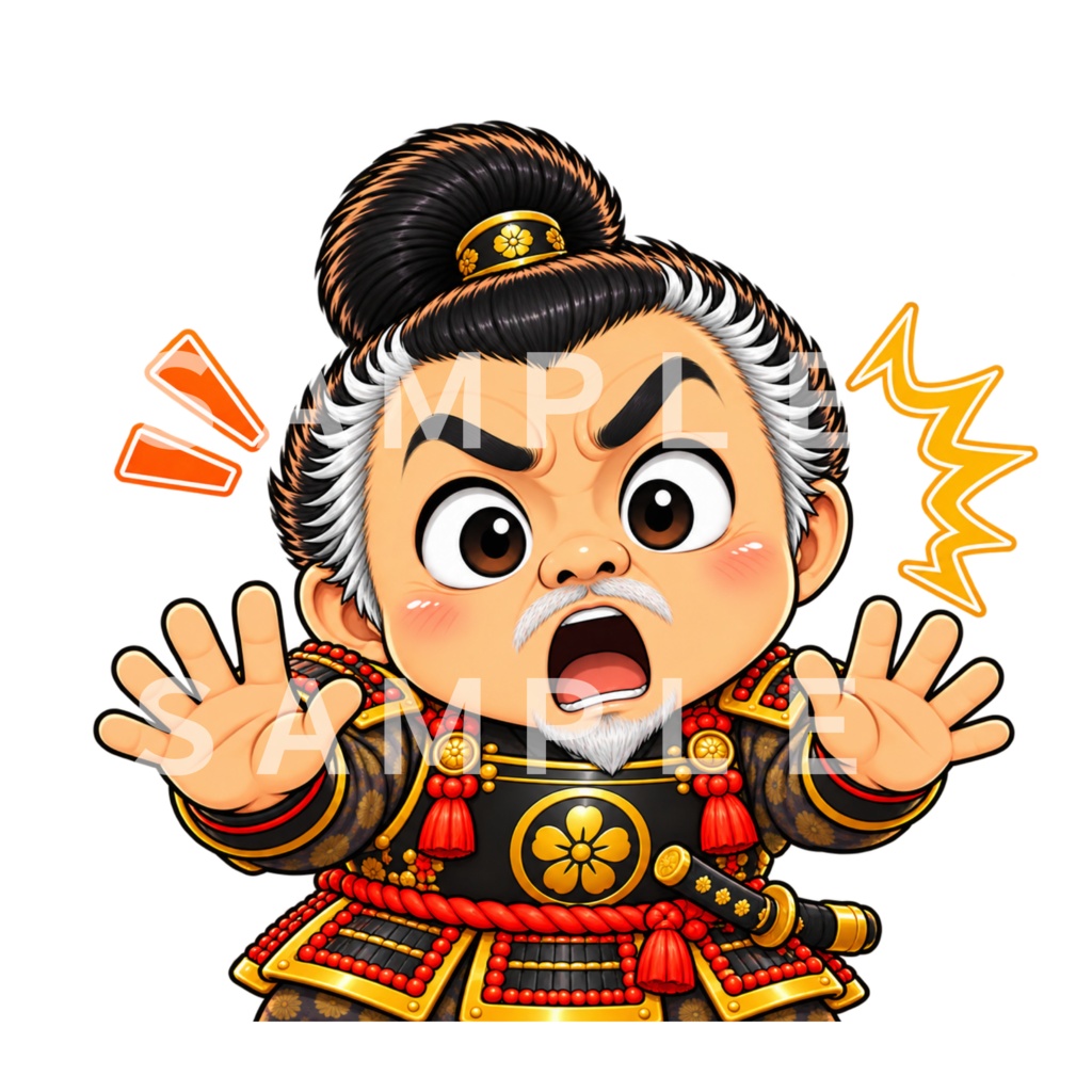Japanese Samurai Character PNG 16 Set|侍 武将 和風デジタルステッカー・透過素材