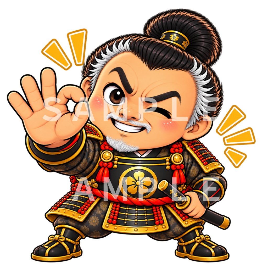 Japanese Samurai Character PNG 16 Set|侍 武将 和風デジタルステッカー・透過素材