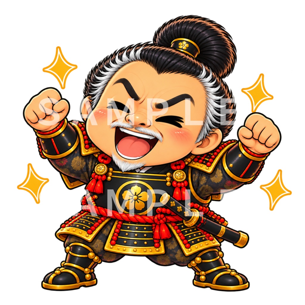 Japanese Samurai Character PNG 16 Set|侍 武将 和風デジタルステッカー・透過素材