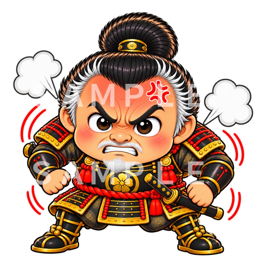 Japanese Samurai Character PNG 16 Set|侍 武将 和風デジタルステッカー・透過素材