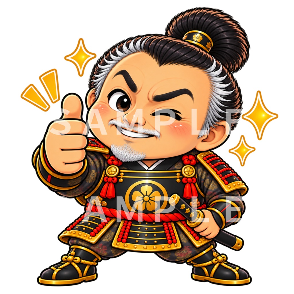 Japanese Samurai Character PNG 16 Set|侍 武将 和風デジタルステッカー・透過素材