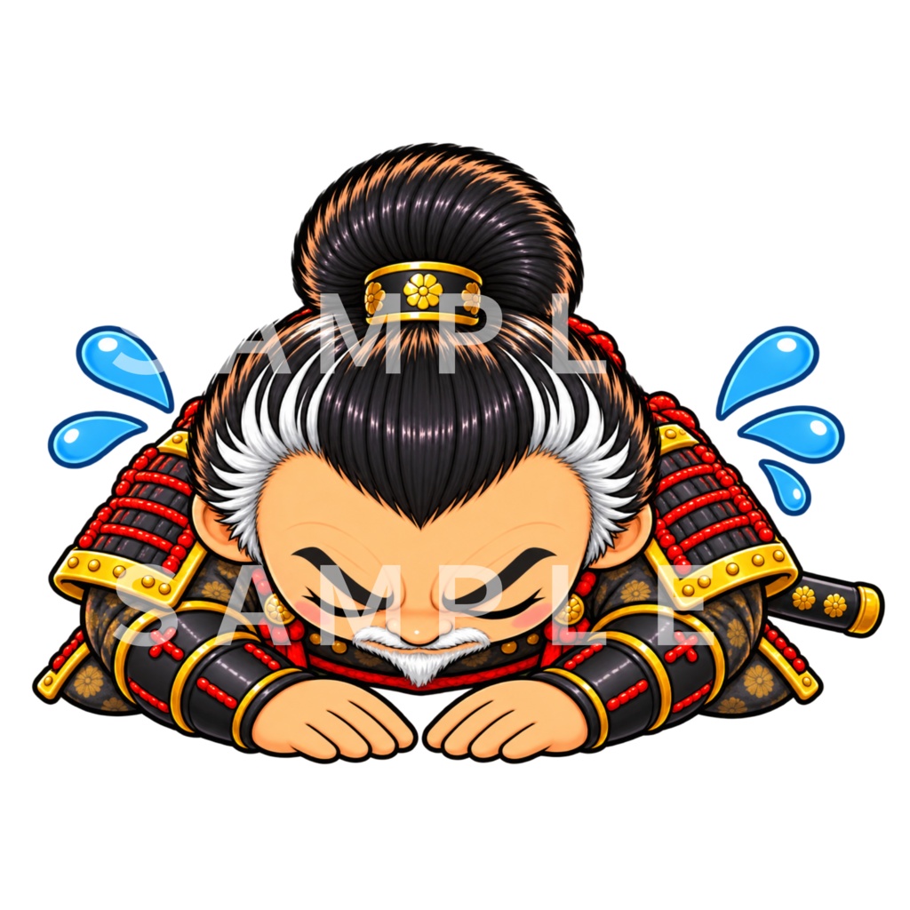 Japanese Samurai Character PNG 16 Set|侍 武将 和風デジタルステッカー・透過素材