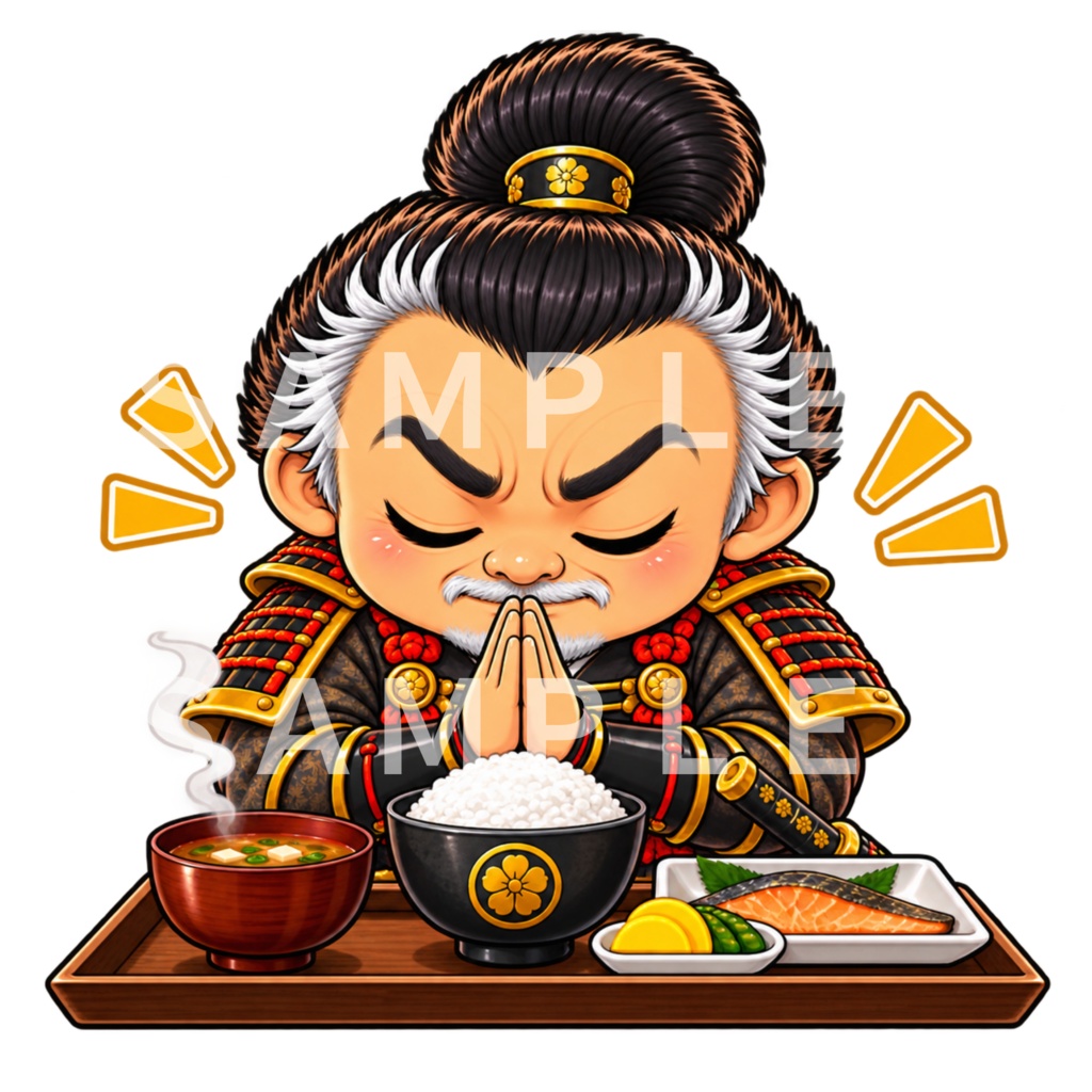 Japanese Samurai Character PNG 16 Set|侍 武将 和風デジタルステッカー・透過素材