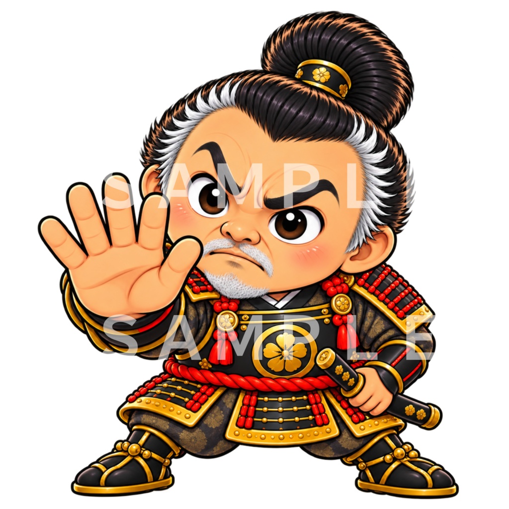 Japanese Samurai Character PNG 16 Set|侍 武将 和風デジタルステッカー・透過素材
