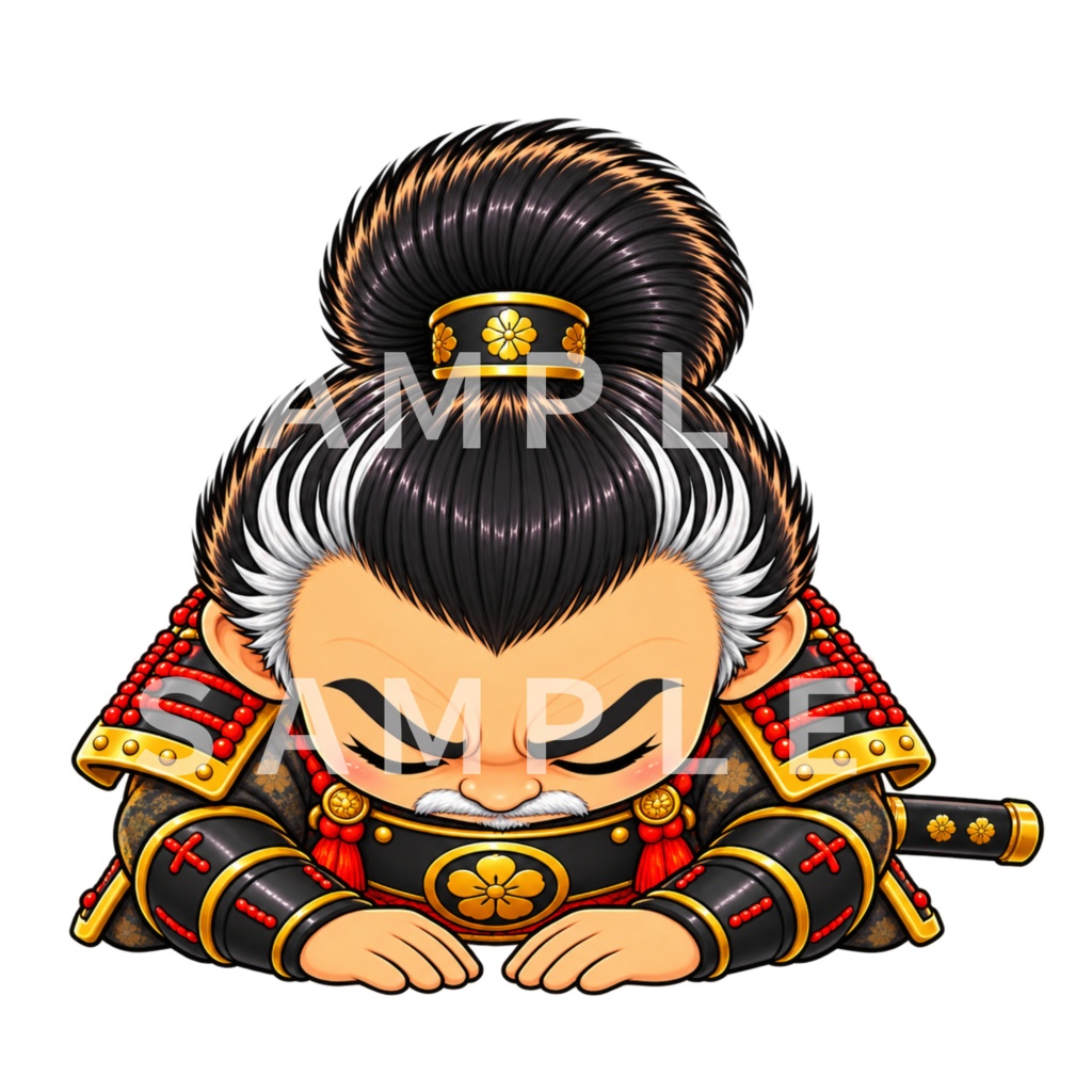 Japanese Samurai Character PNG 16 Set|侍 武将 和風デジタルステッカー・透過素材
