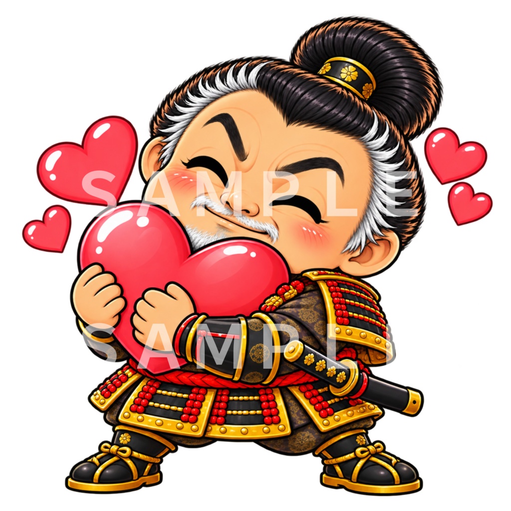 Japanese Samurai Character PNG 16 Set|侍 武将 和風デジタルステッカー・透過素材