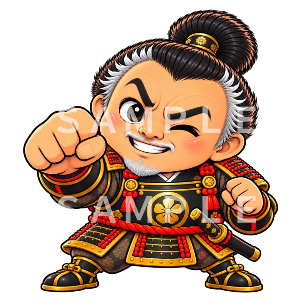 Japanese Samurai Character PNG 16 Set|侍 武将 和風デジタルステッカー・透過素材