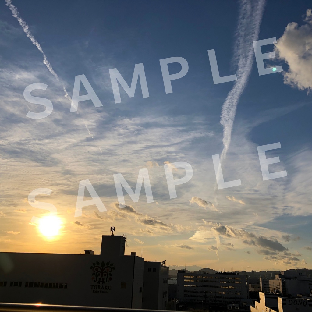 日本の夕日 ― 飛行機雲が描く、黄金のひととき
