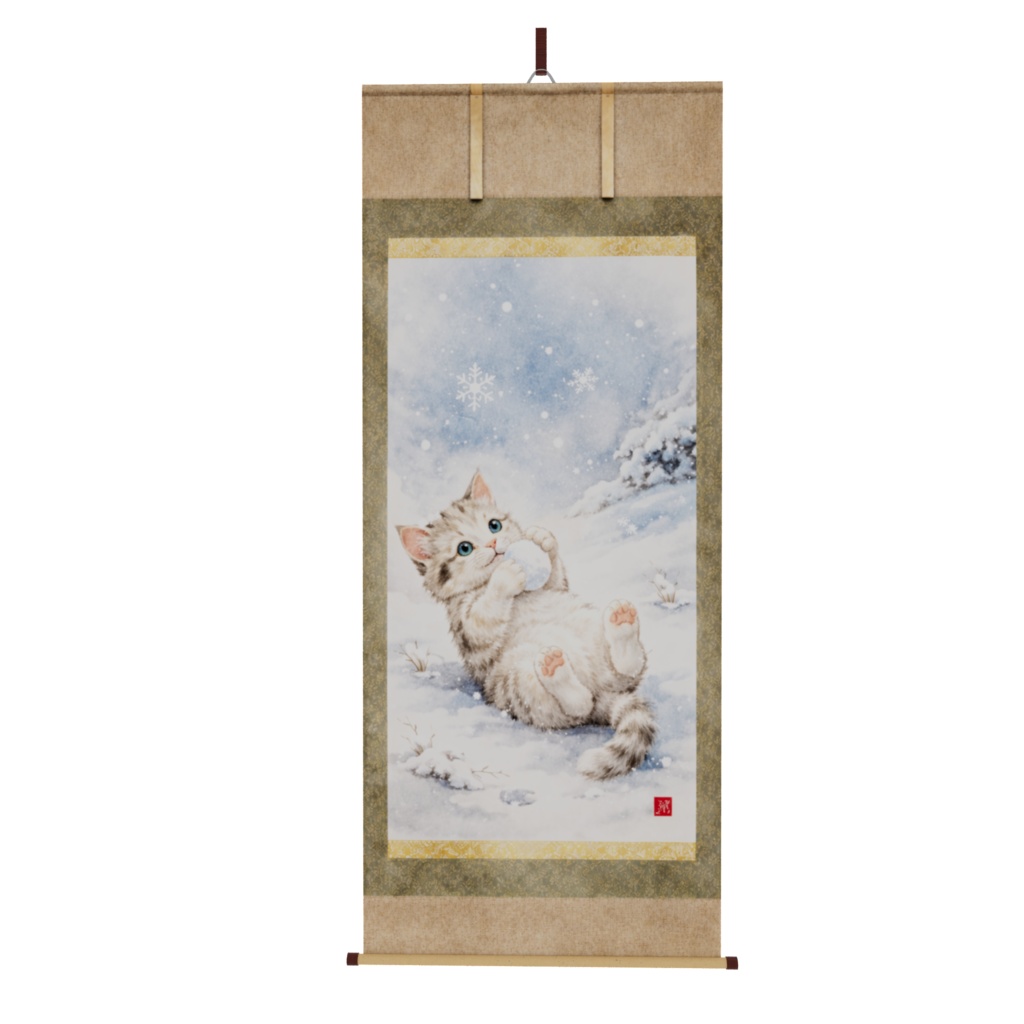 【VRChat対応】猫の四季掛け軸セット(軽量900poly / 2K)