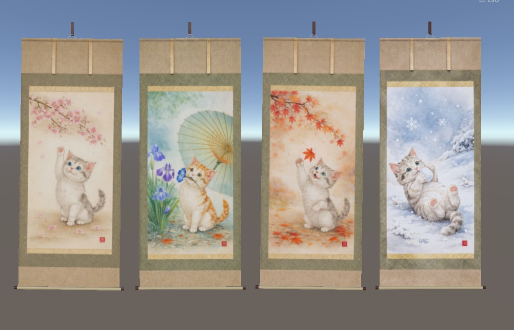 【無料お試し版】四季掛け軸セット – 春Ver(VRChat対応)