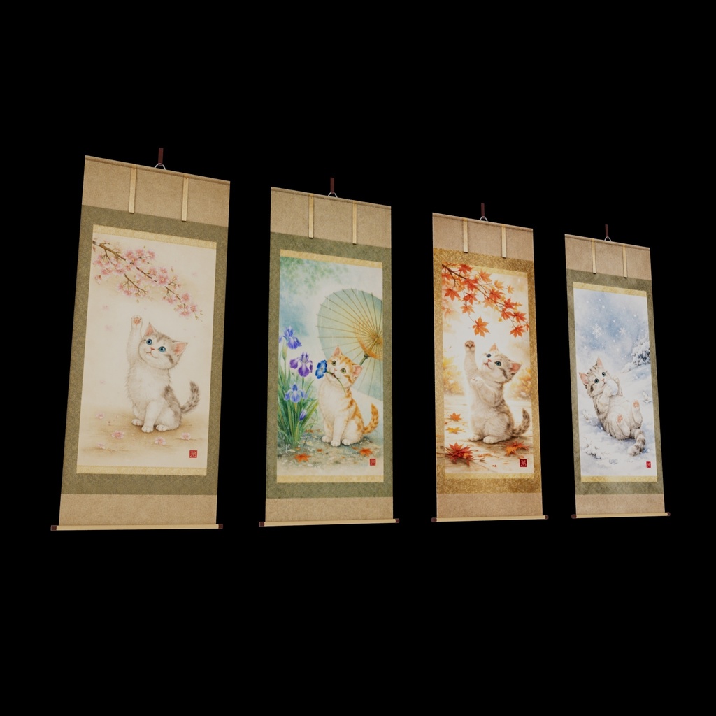 【無料お試し版】四季掛け軸セット – 春Ver(VRChat対応)