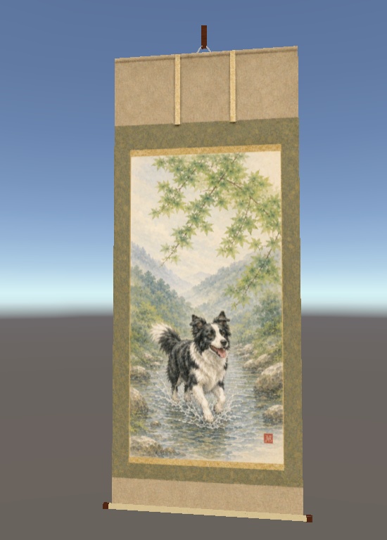 【VRChat&Quest対応】犬の四季掛け軸セット(軽量900poly / 2K)
