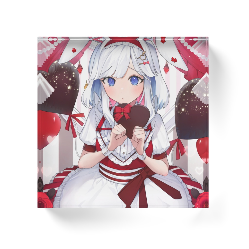 【バレンタイン】あかずき【アクリルブロック】【透明】