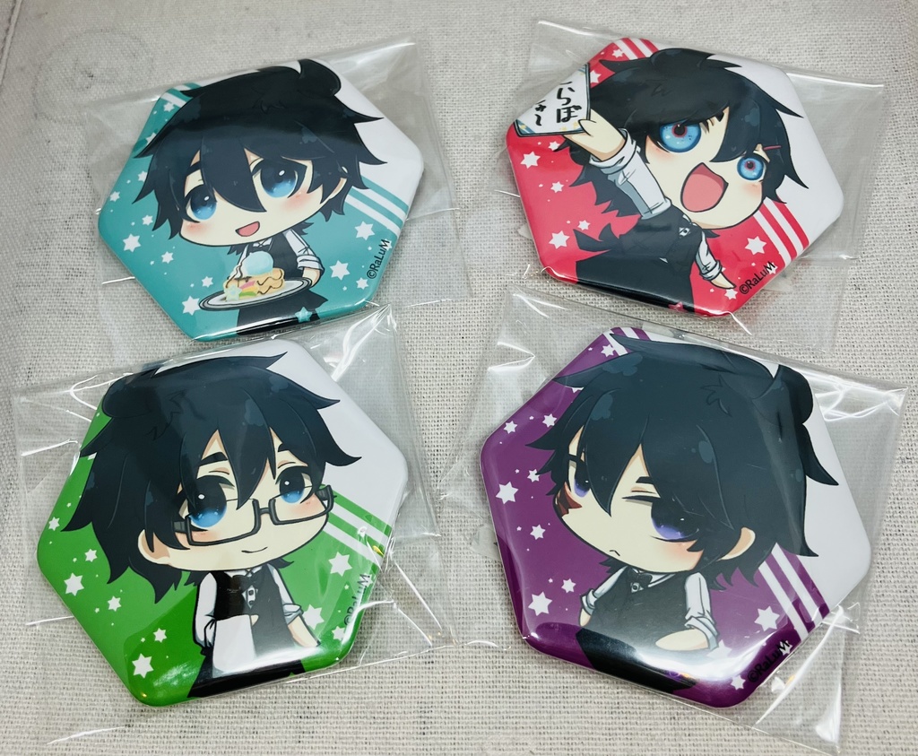 ファンタ4コラボカフェごっこ六角形缶バッチ