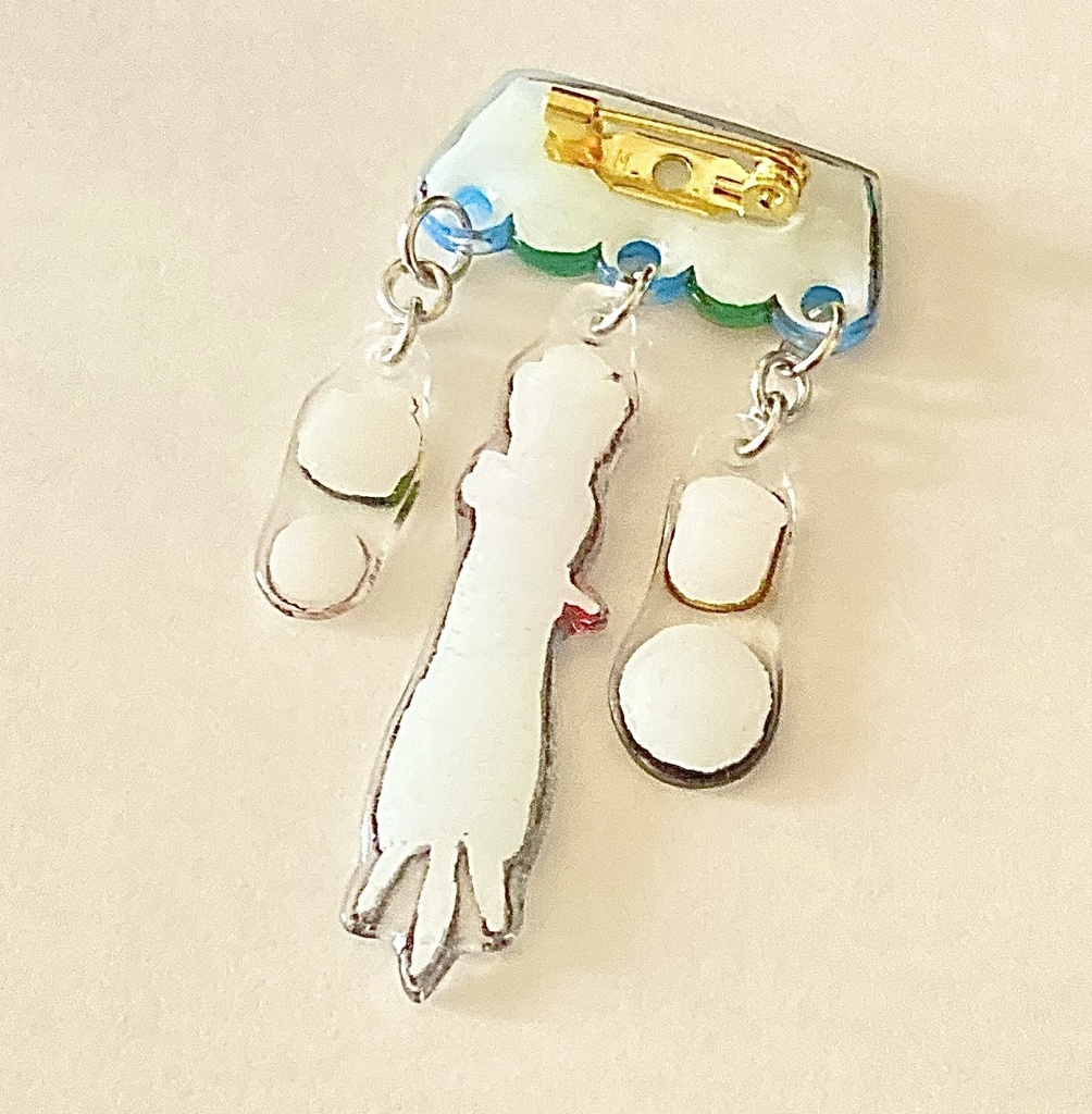 板前フェレットとゆらゆらお寿司屋さんブローチ