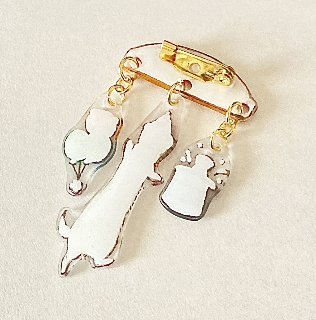 フェレット団長とゆらゆらサーカスブローチ