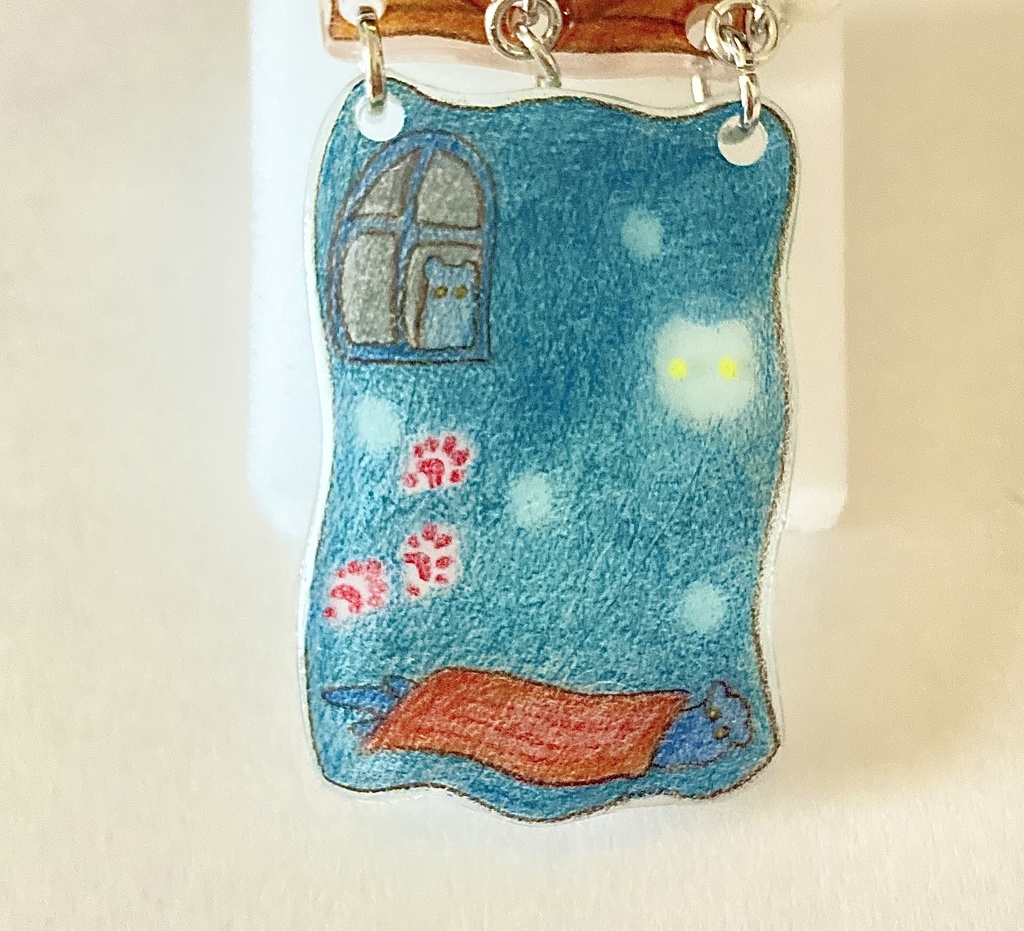 迷子のフェレットとホラーハウス(洋館)ブローチ