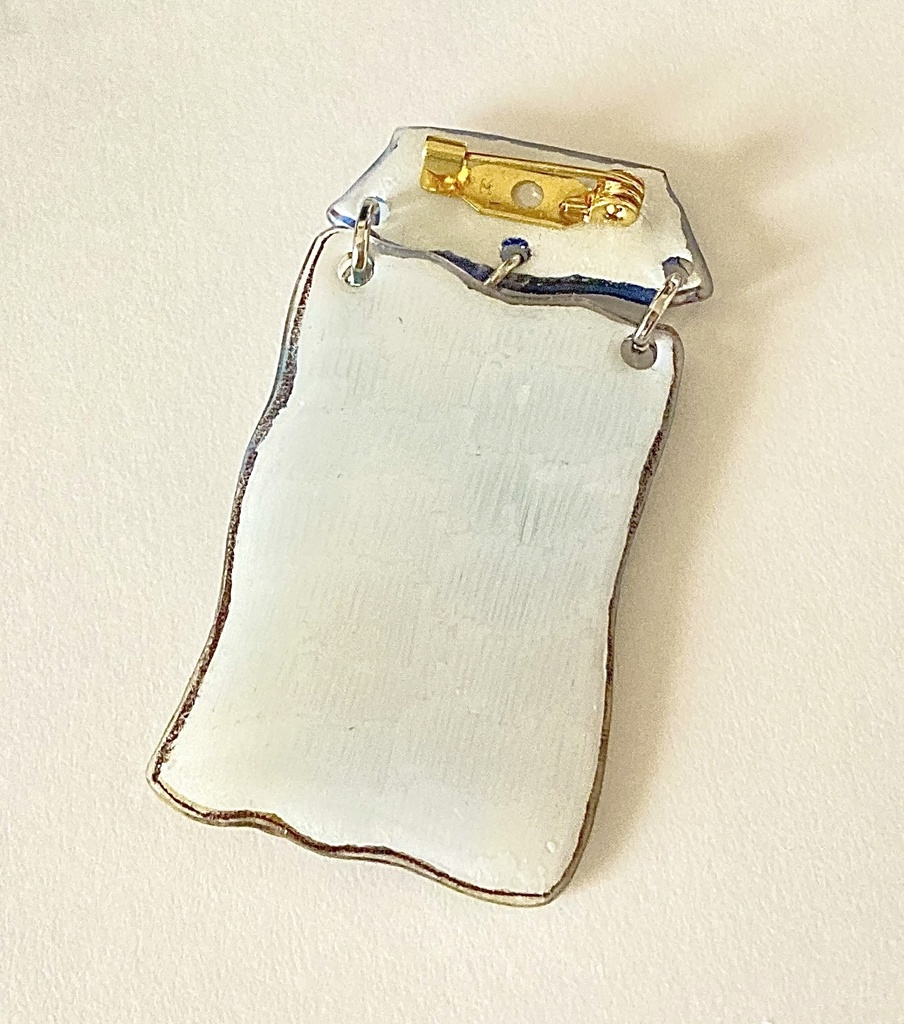 迷子のフェレットと幽霊屋敷(日本家屋)ブローチ