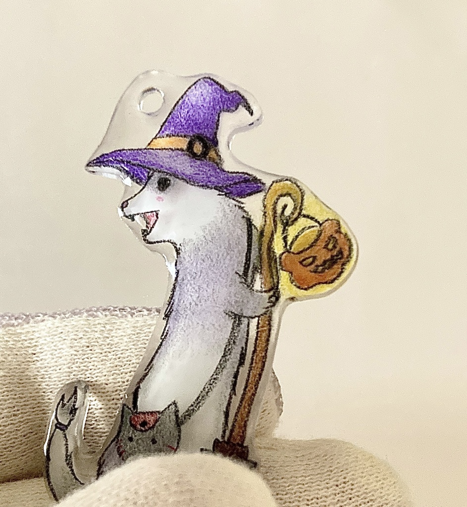 「魔法使い見習いのフェレットと魔法のほうき」チャーム