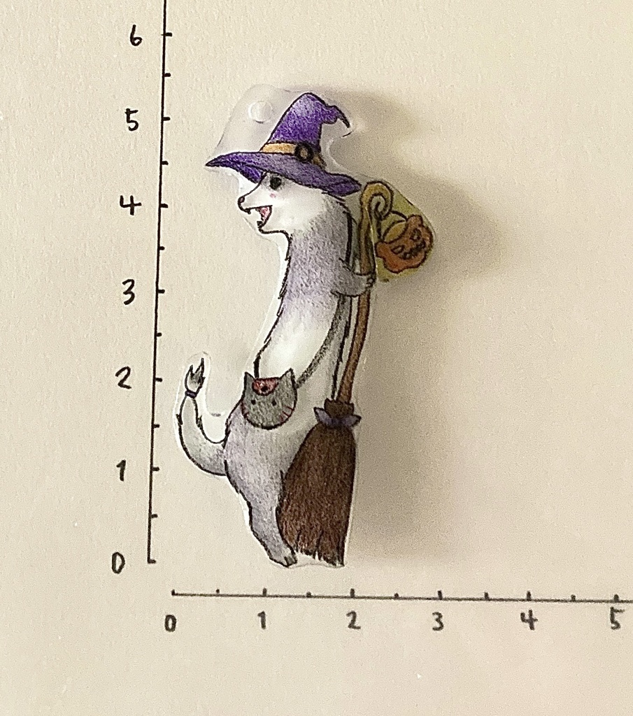 「魔法使い見習いのフェレットと魔法のほうき」チャーム