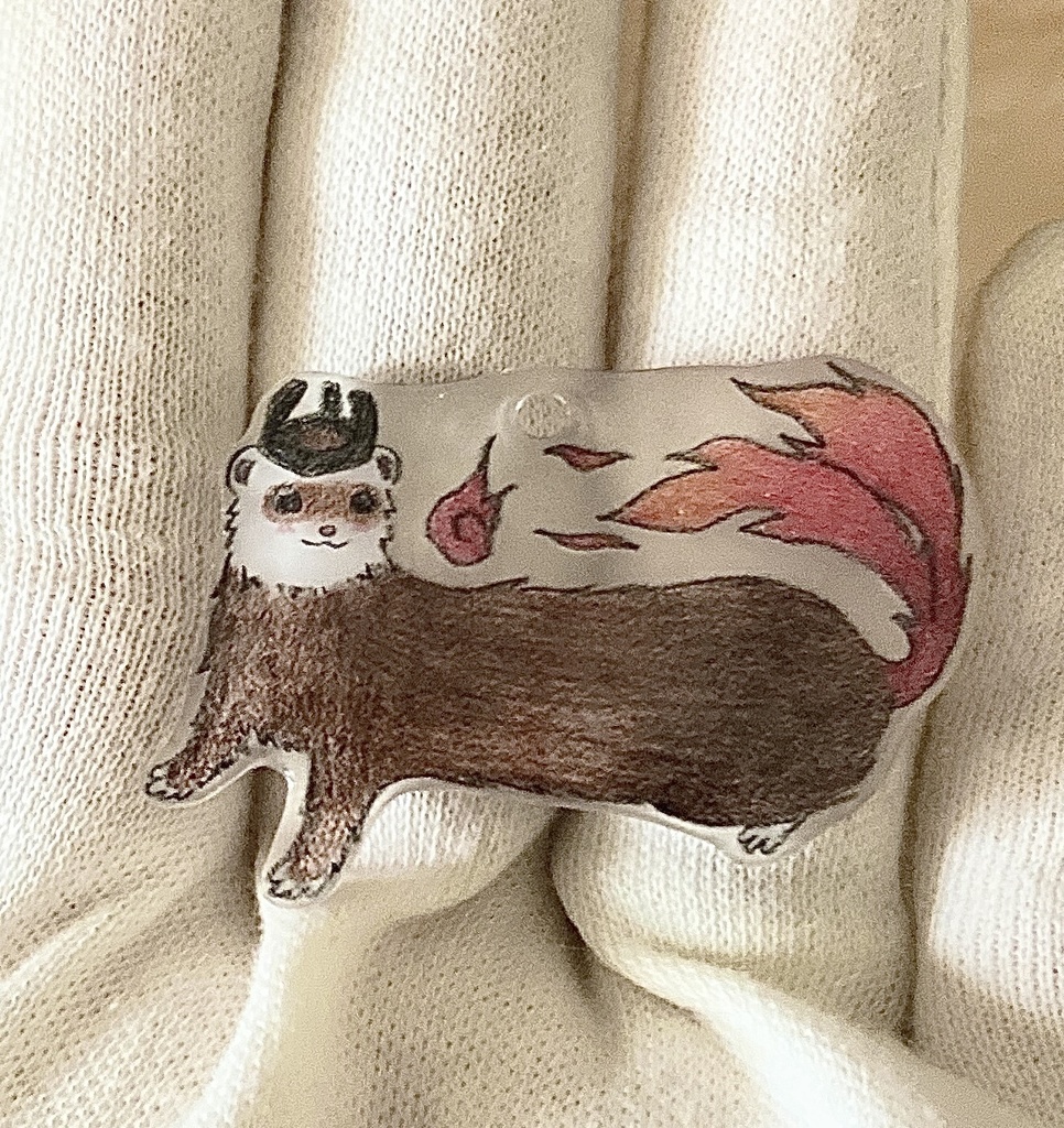 フェレット妖怪「五徳猫(ごとくねこ)」チャーム