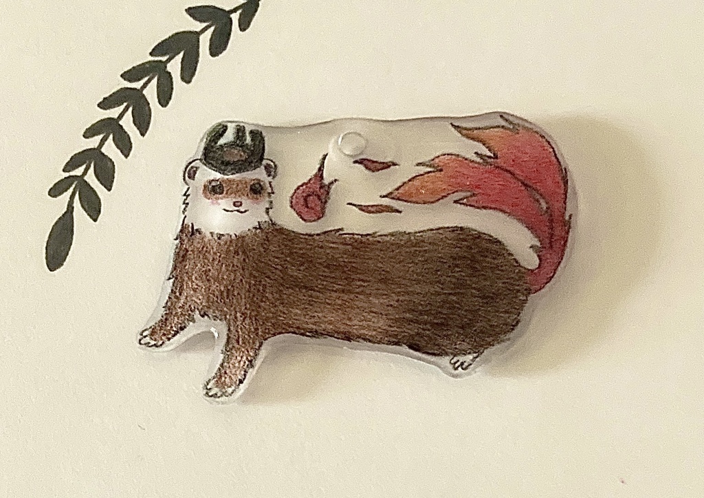 フェレット妖怪「五徳猫(ごとくねこ)」チャーム