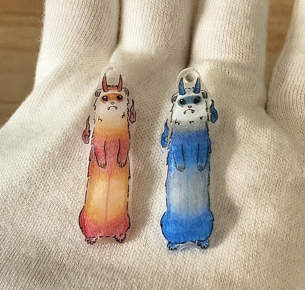 フェレット妖怪「赤鬼」「青鬼」チャーム