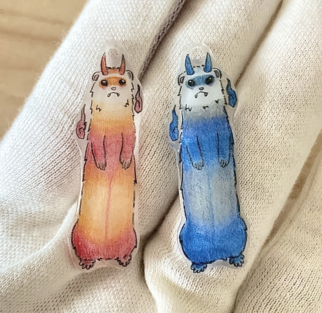 フェレット妖怪「赤鬼」「青鬼」チャーム