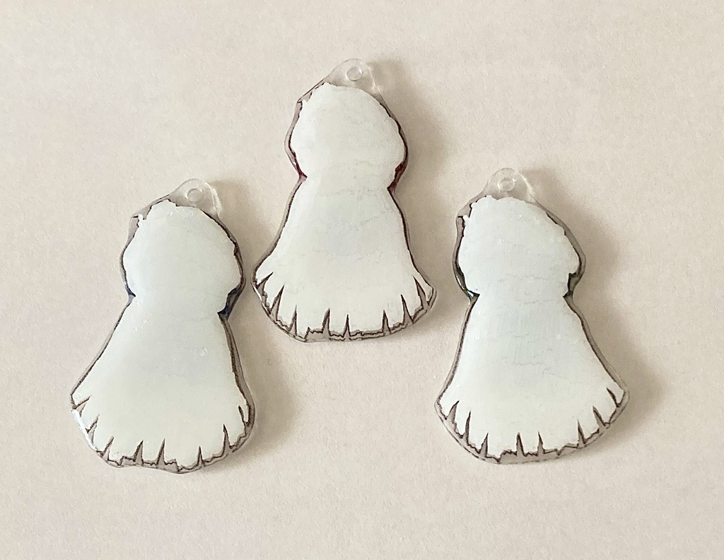 ちいさなともだちとフェレットさんのふわふわおばけチャーム