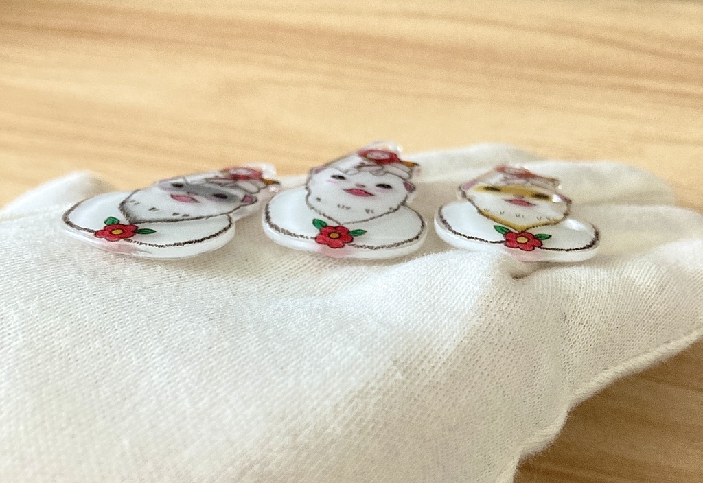 干支(午)と福飾りのフェレットチャーム