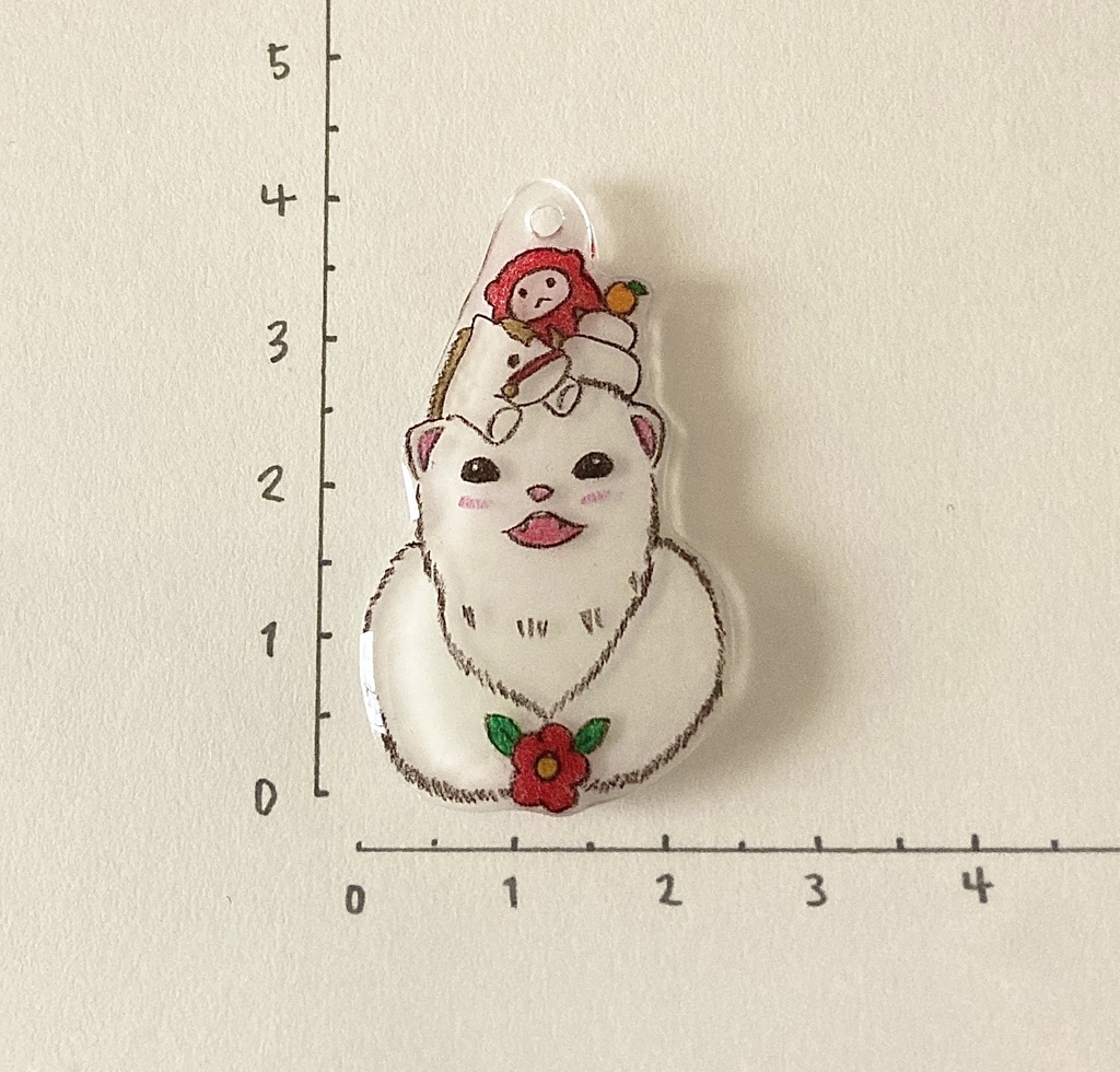 干支(午)と福飾りのフェレットチャーム