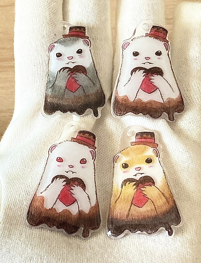 ハートをぎゅっ!チョコっととろけるフェレットチャーム(全4種)