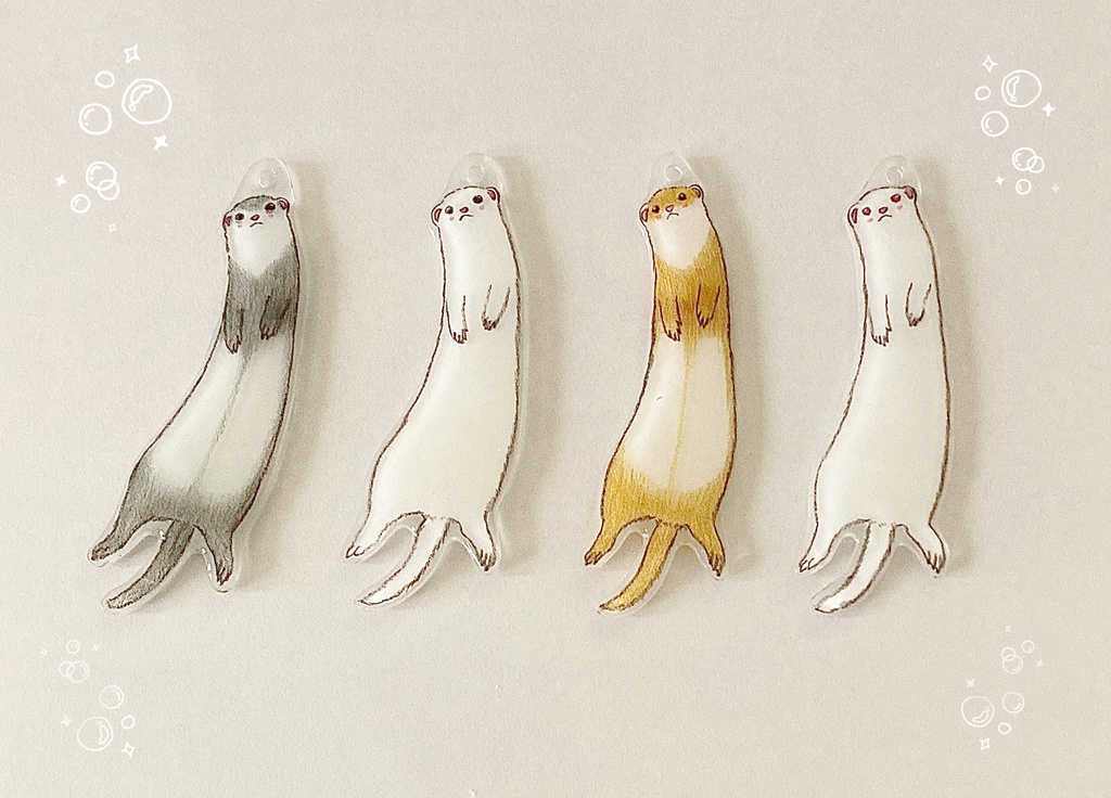 なに見てるの？ごろん寝フェレットチャーム(全4種)
