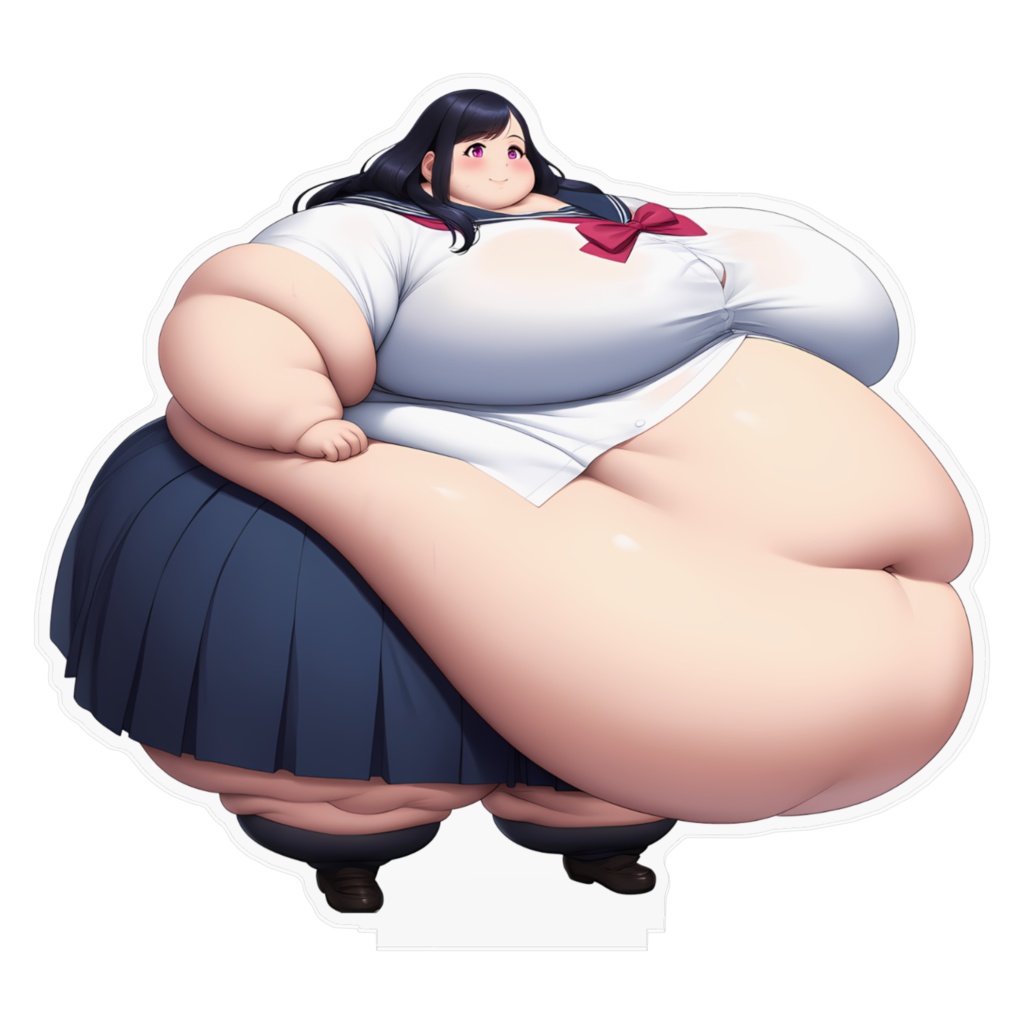 制服女子肥満化シリーズ アクリルフィギュア 冨上とみ