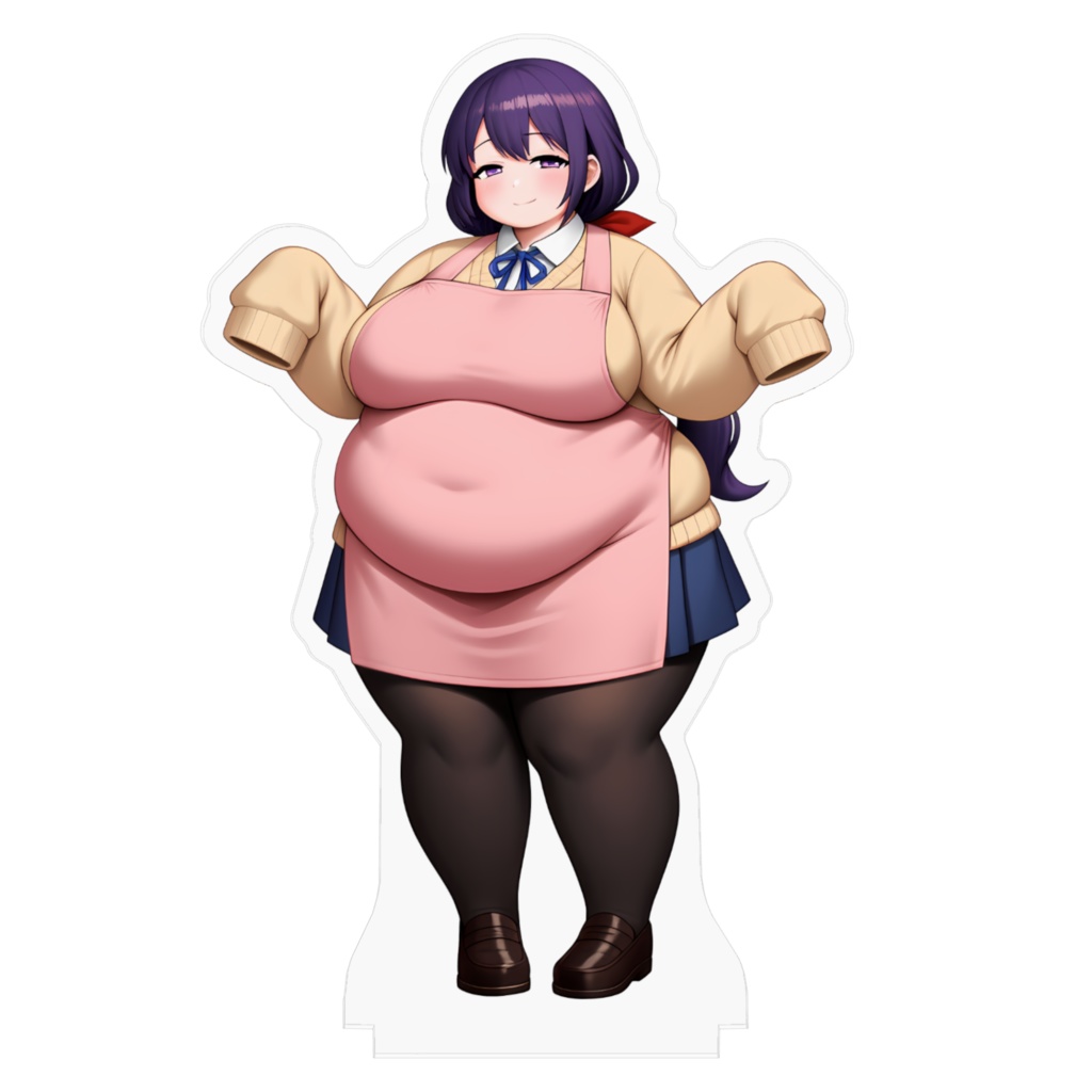 制服女子肥満化シリーズ アクリルフィギュア 神楽てい(エプロン)