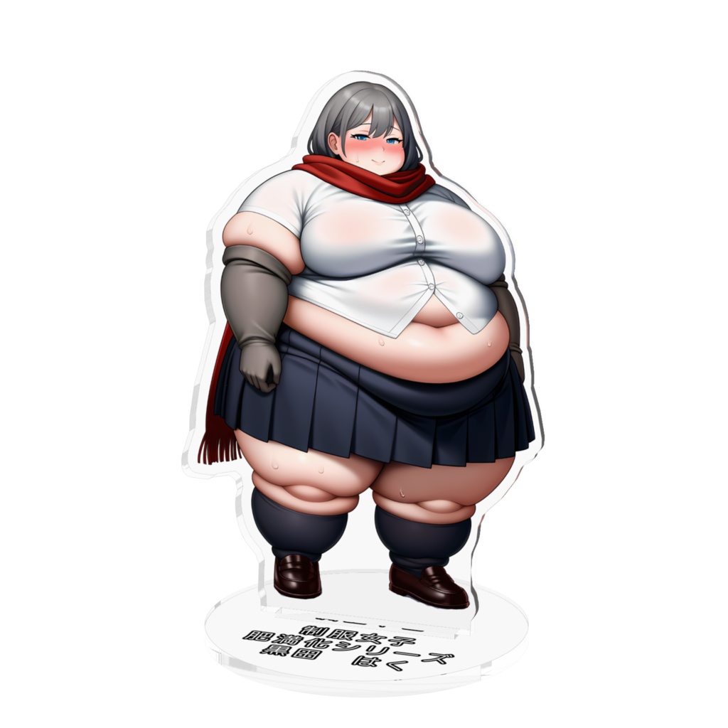 制服女子肥満化シリーズ　アクリルフィギュア　黒田はく