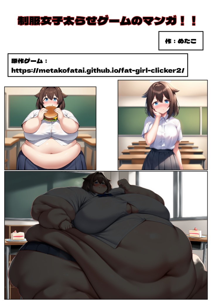 制服女子太らせゲーム　漫画+イラスト集