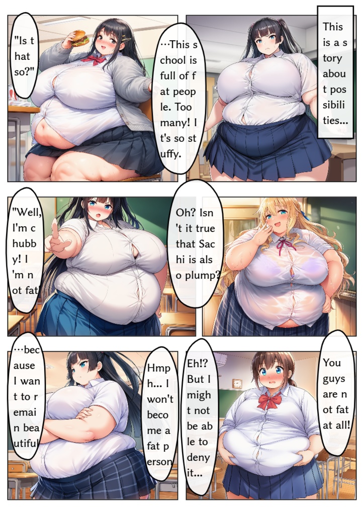 制服女子肥満化シリーズ人気キャラのさらなる肥満化漫画集+α