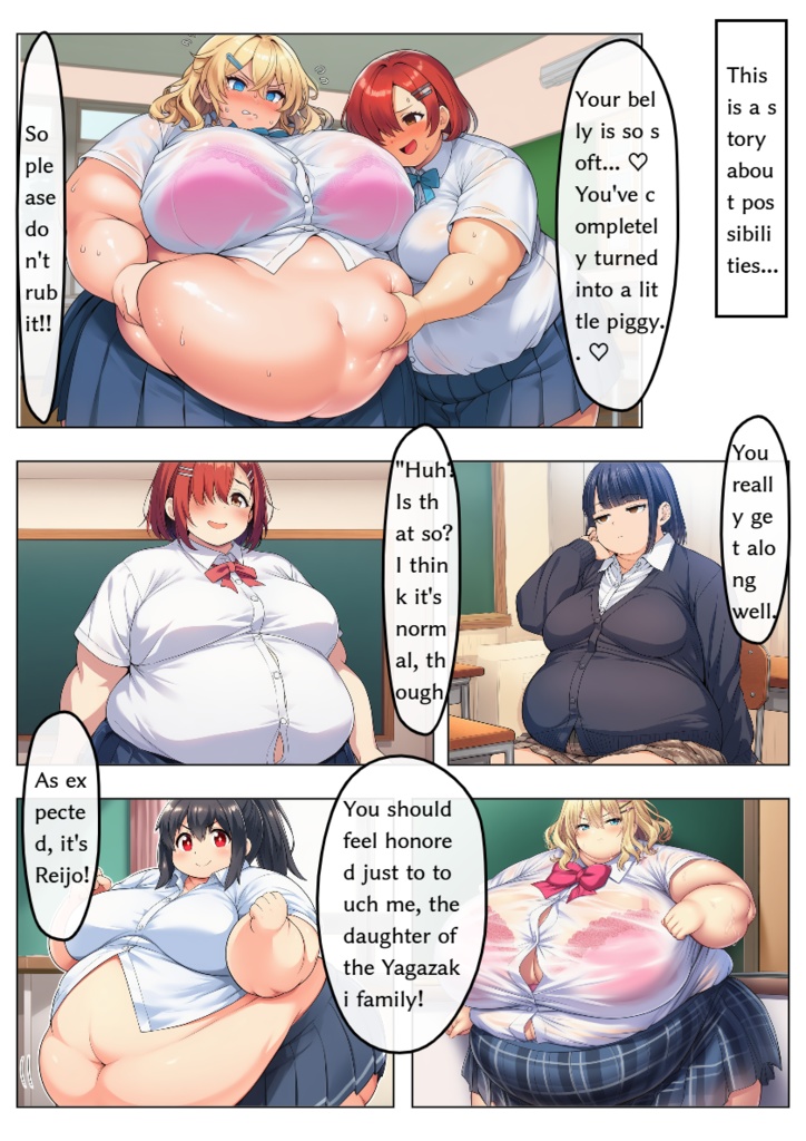 制服女子肥満化シリーズ人気キャラのさらなる肥満化漫画集+α