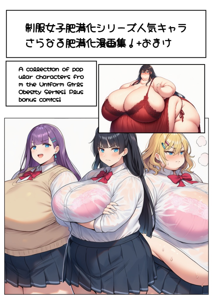 制服女子肥満化シリーズ人気キャラのさらなる肥満化漫画集+α