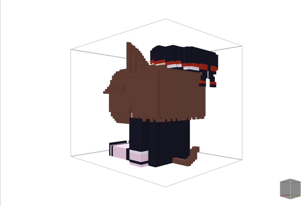 【無料】ボクセル人形「受付嬢さん」