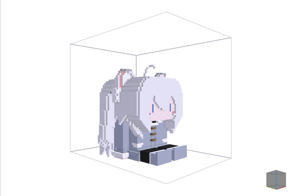 【無料】ボクセル人形「狐雪」