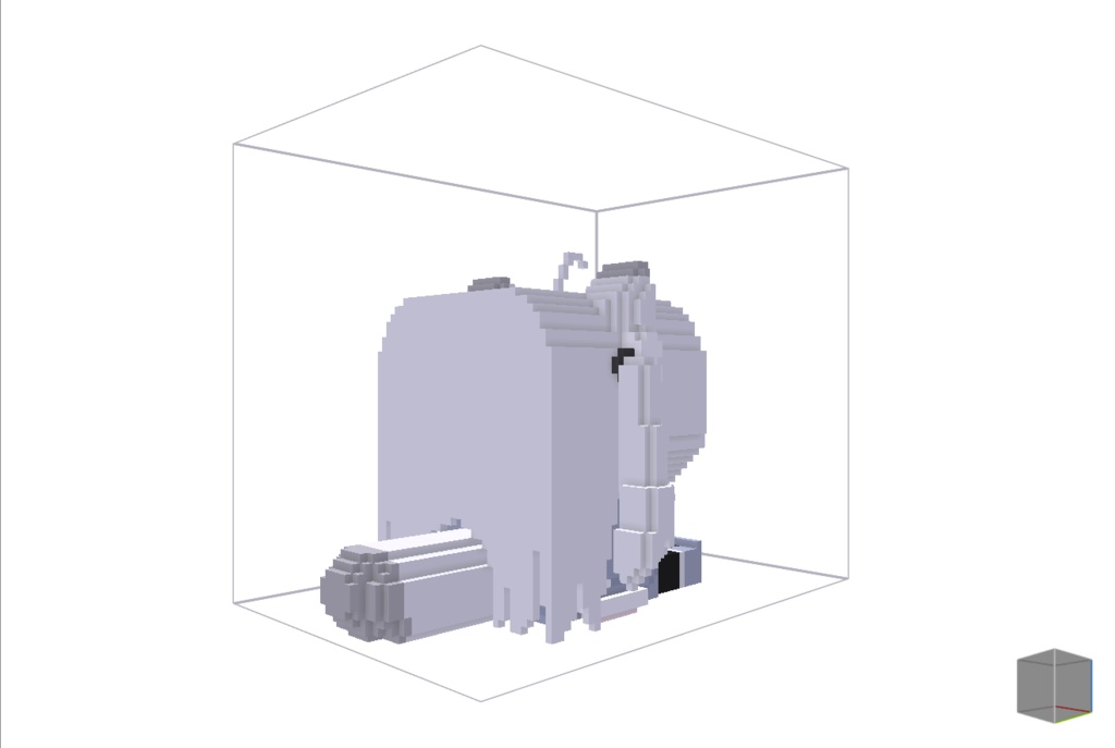 【無料】ボクセル人形「狐雪」