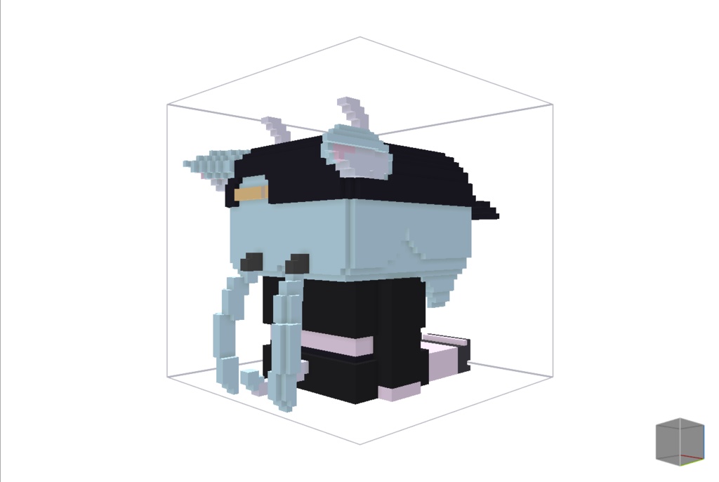 【無料】ボクセル人形「梅雨」