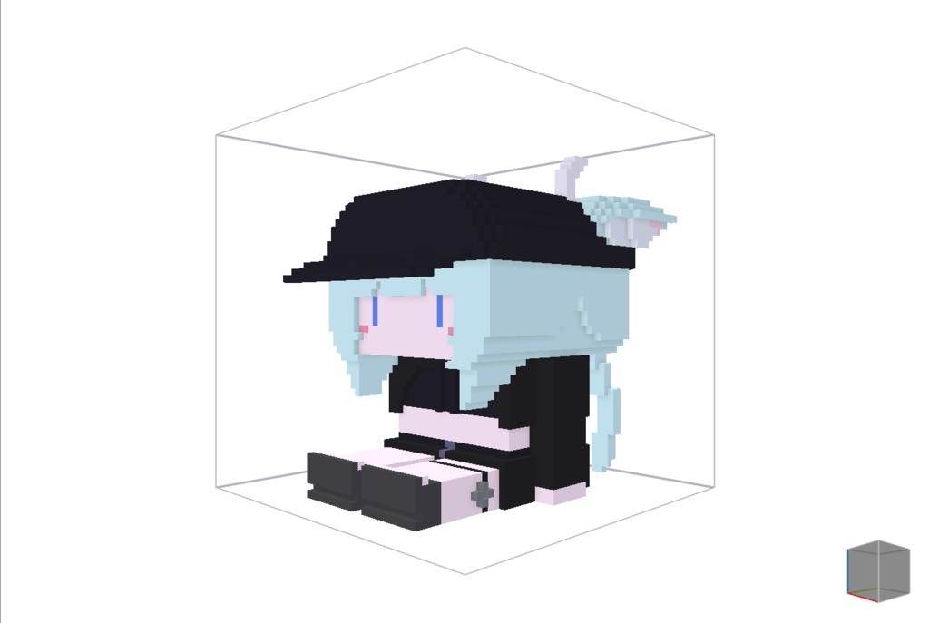 【無料】ボクセル人形「梅雨」