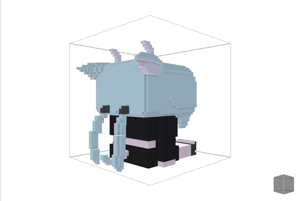 【無料】ボクセル人形「梅雨」