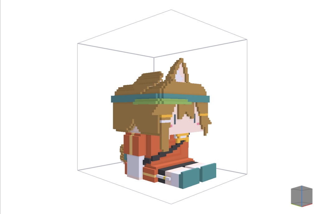 【無料】ボクセル人形「まめひなた」