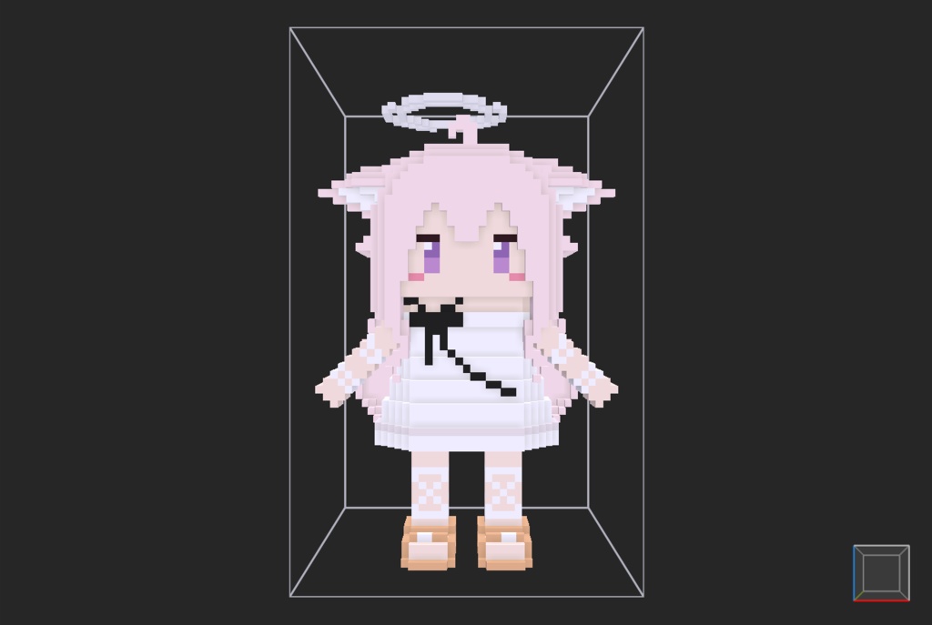 【無料】ボクセル人形「ソラハ」v2