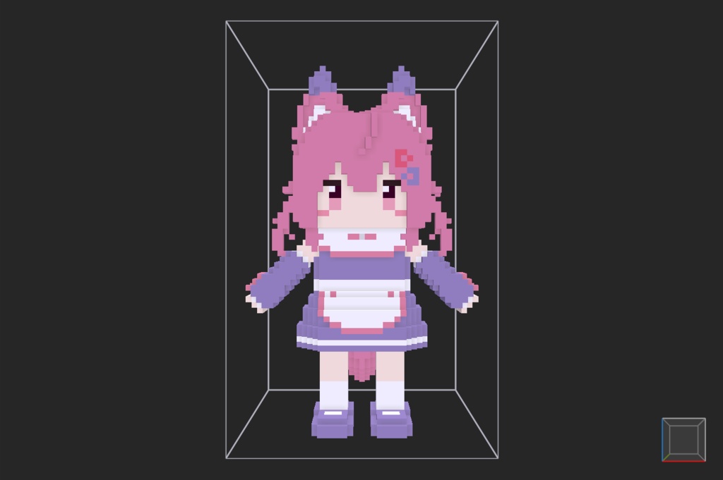【無料】ボクセル人形「プラム」v2